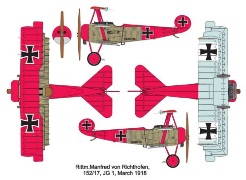 Valom 14407 1:144 Fokker Dr.I Triplane (Dual Combo with 2 kits)