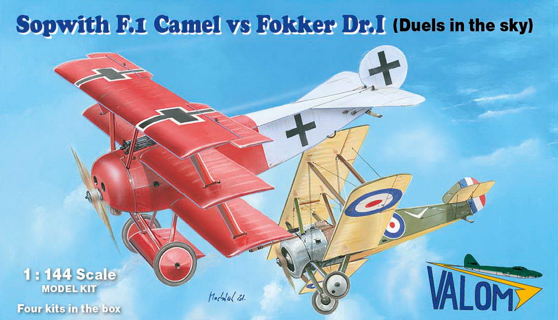 Valom 14421 1:144 Sopwith F.I Camel vs Fokker DR.I Triplane Duels in the sky (Dual Combo with 2 of each kit)