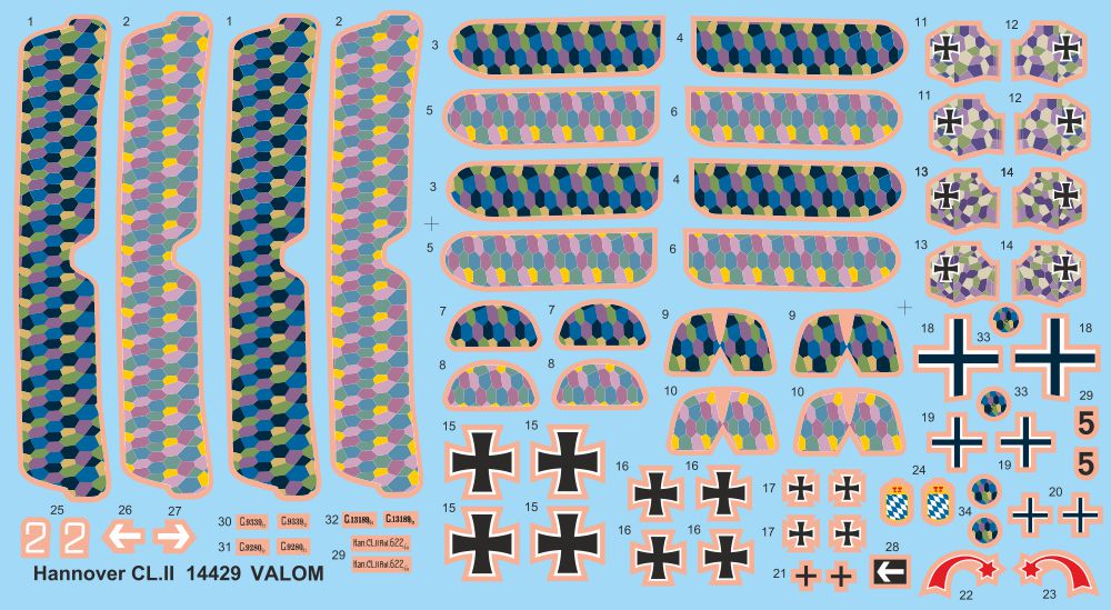 Valom 14429 1:144 Hannover Cl.II (Double set)