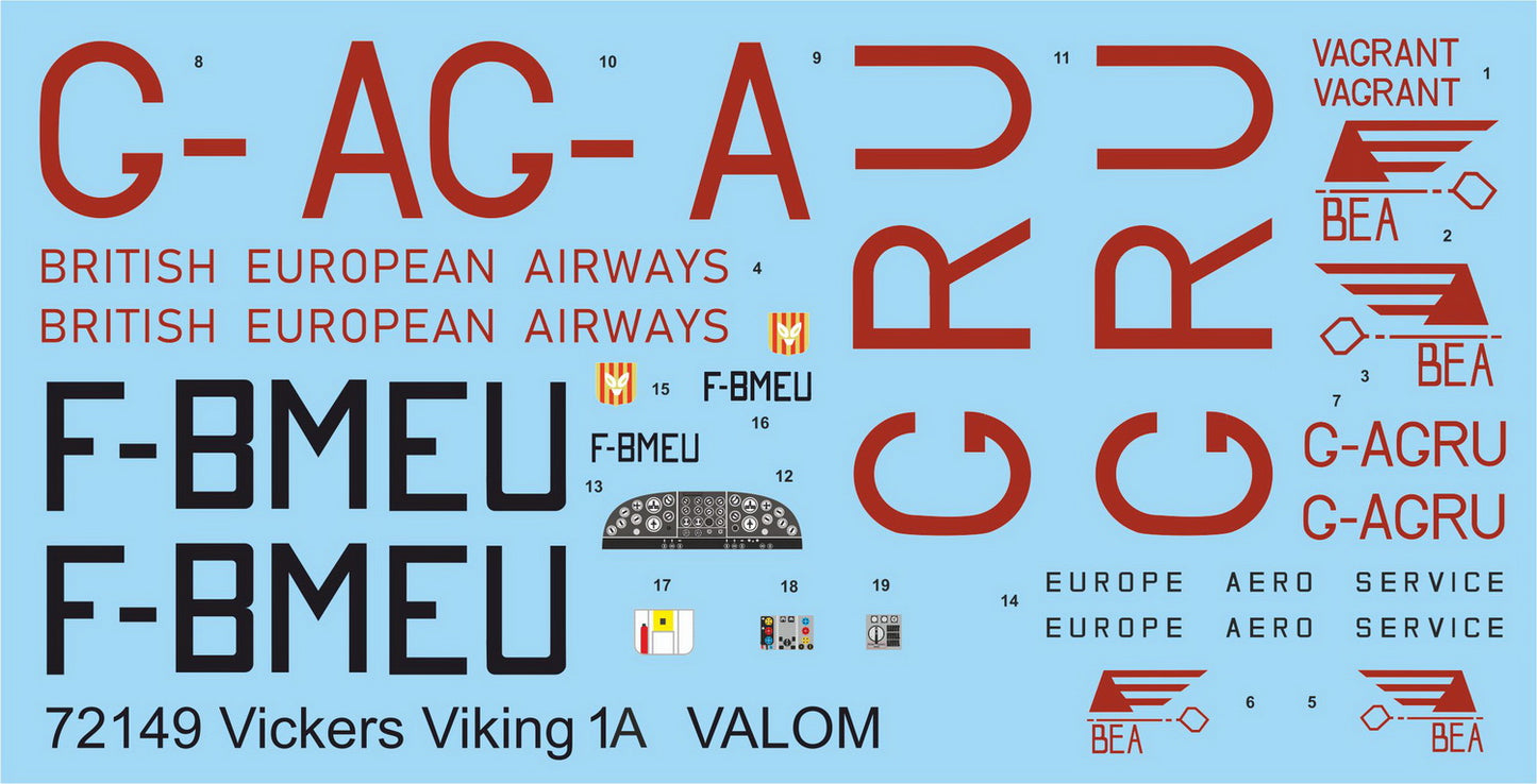 Valom 72149 1:72 Vickers Viking Mk.1A 'BEA, EAS' (G-AGRU, F-BMEU)