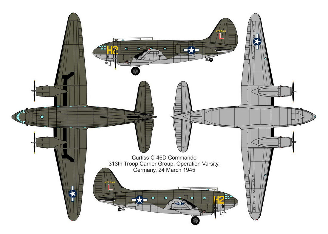 Valom 72152 1:72 Curtiss C-46D Commando 'Operation Varsity' resin parts (engines)