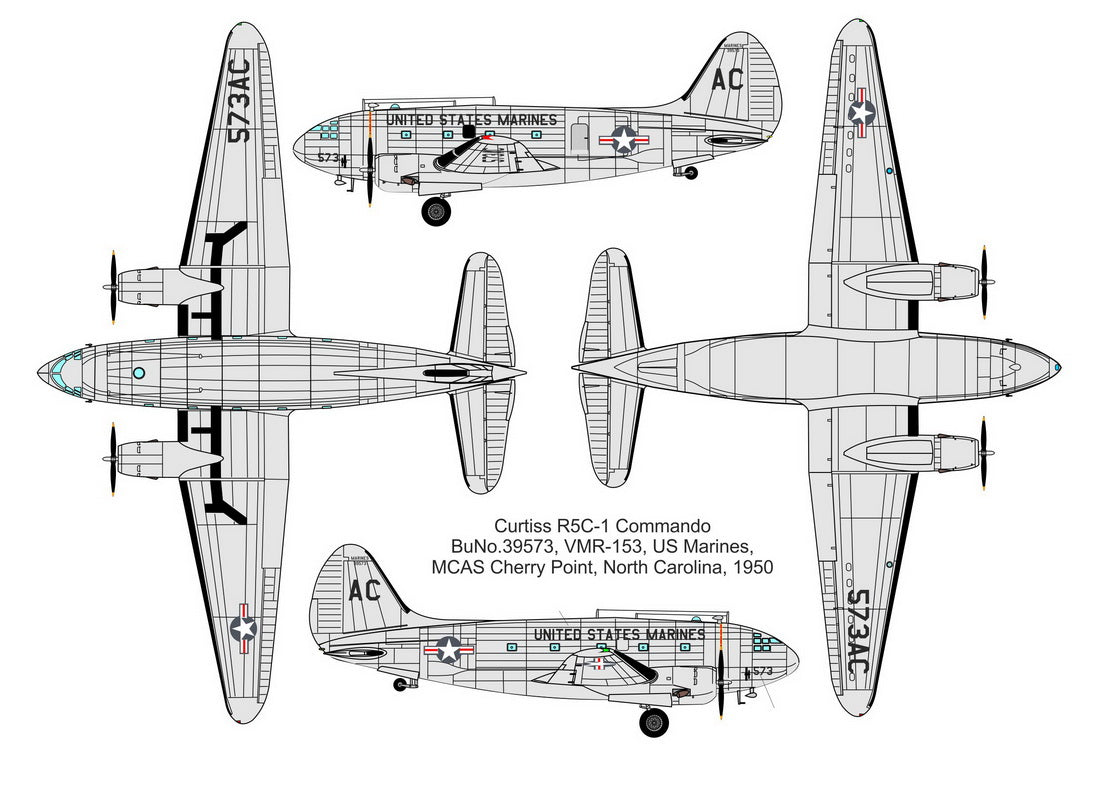 Valom 72153 1:72 Curtiss R5C-1 Commando 'USMC'