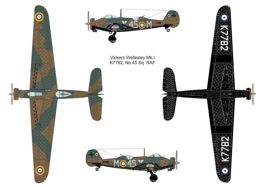 Valom 72158 1:72 Vickers Wellesley Mk.I decals for 45 Sqn & 76 Sqn