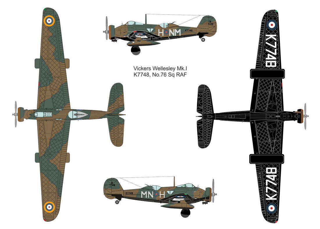 Valom 72158 1:72 Vickers Wellesley Mk.I decals for 45 Sqn & 76 Sqn