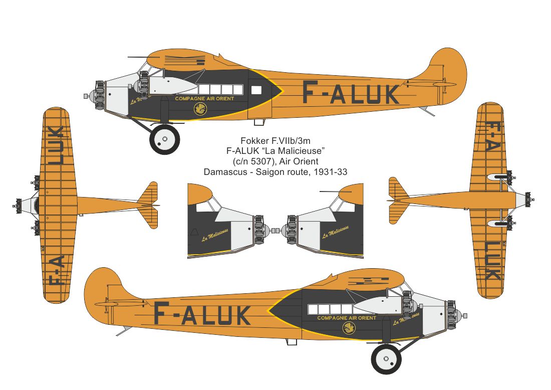 Valom VAL72171 1:72 Fokker F.VIIb/3m (Air France F-ALUK) re-box, new decals