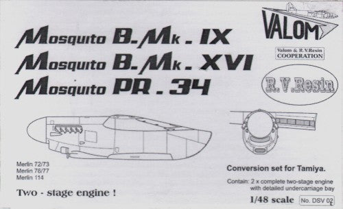 Valom DSV02 1:48 de Havilland Mosquito Mk.IX/Mk.XVI and PR.34. 2 stage engine