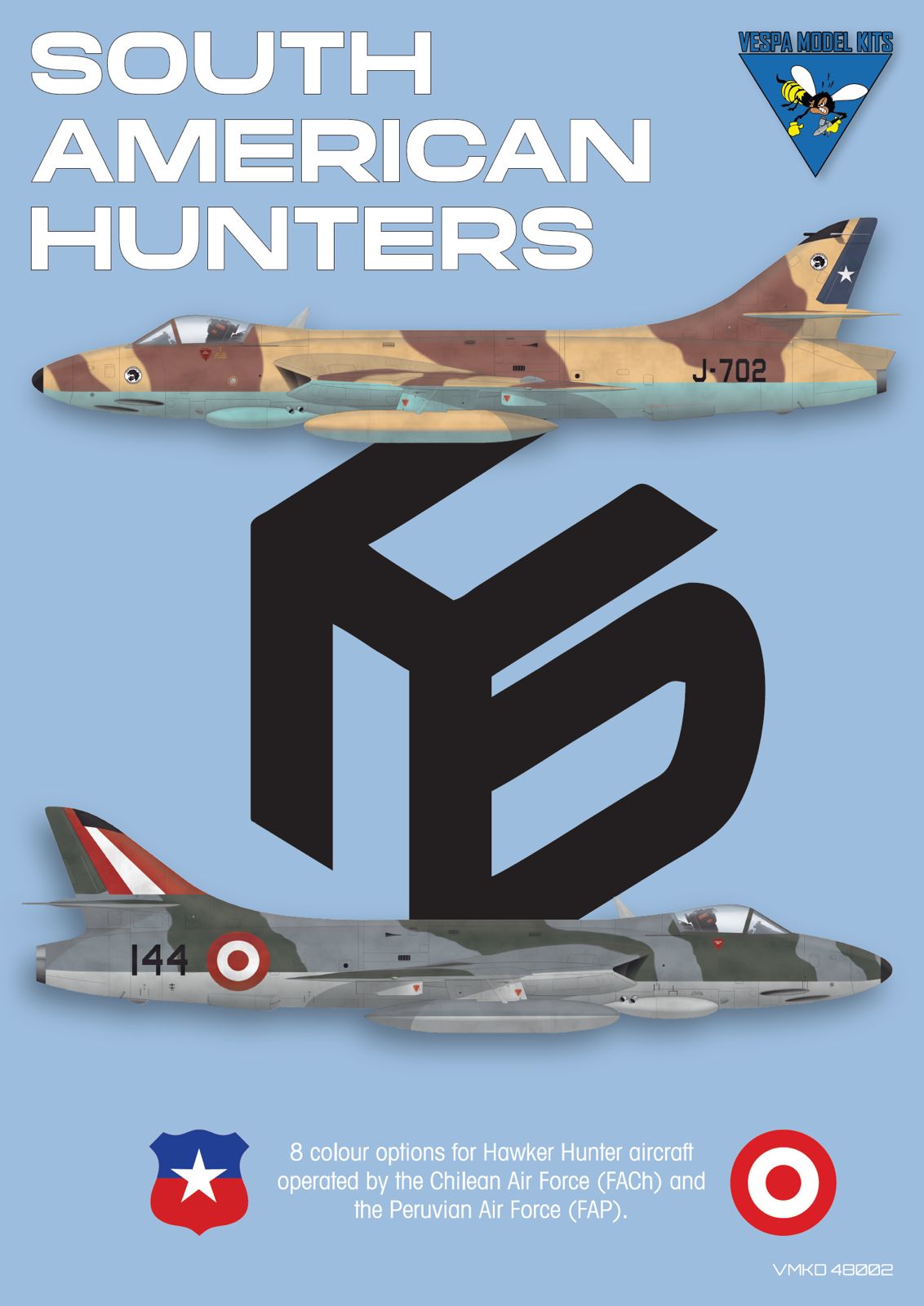 Vespa Models VD48002 1:48 South American Hawker Hunters. T Mk.62/ F Mk.52/ F Mk.71/