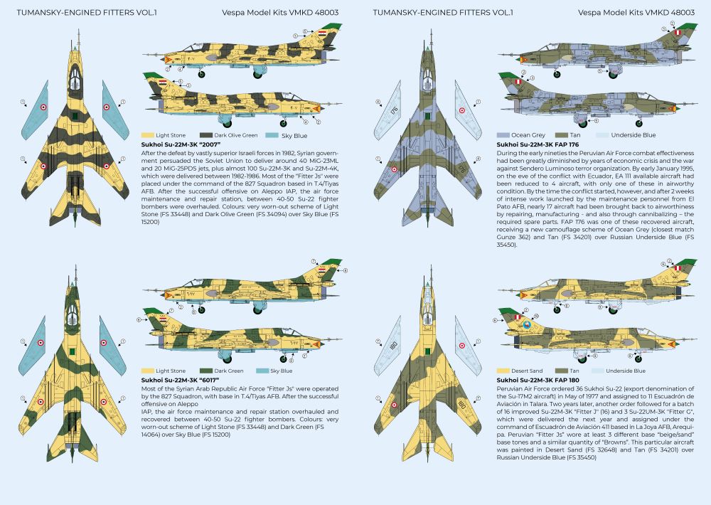 Vespa Models VD48003 1:48 Tumansky-Engined Ã¢â‚¬Å“FittersÃ¢â‚¬Â Vol.1 (Sukhoi Su-22M-3K)