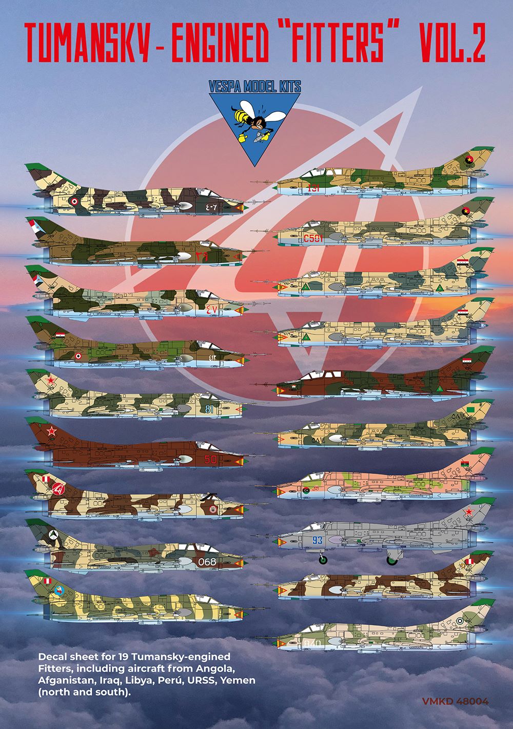 Vespa Models VD48004 1:48 Tumansky-Engined Ã¢â‚¬Å“FittersÃ¢â‚¬Â Vol.2 (Sukhoi Su-22M-3K, Su-22UM-3K, Fitter F)