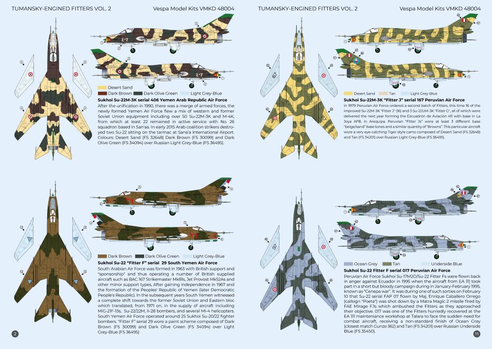 Vespa Models VD48004 1:48 Tumansky-Engined Ã¢â‚¬Å“FittersÃ¢â‚¬Â Vol.2 (Sukhoi Su-22M-3K, Su-22UM-3K, Fitter F)