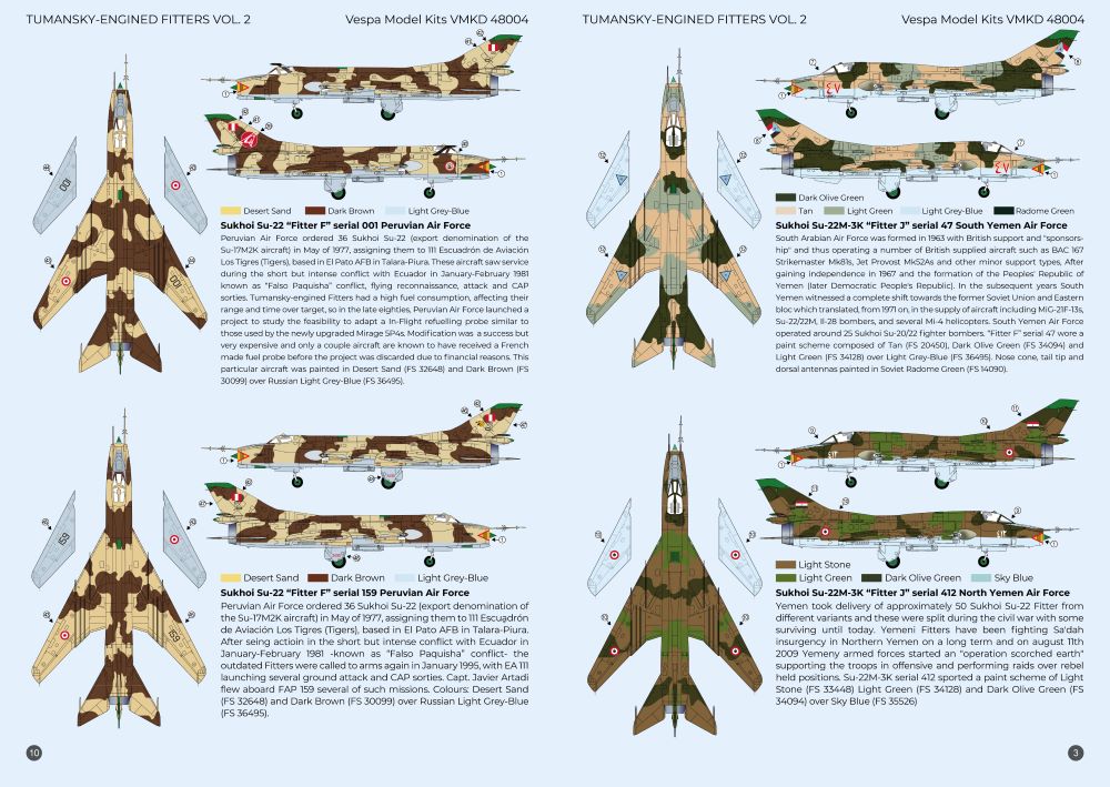Vespa Models VD48004 1:48 Tumansky-Engined Ã¢â‚¬Å“FittersÃ¢â‚¬Â Vol.2 (Sukhoi Su-22M-3K, Su-22UM-3K, Fitter F)