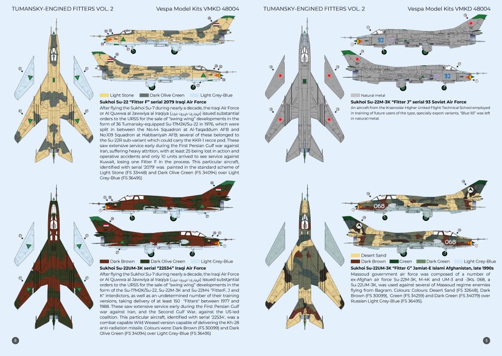 Vespa Models VD48004 1:48 Tumansky-Engined Ã¢â‚¬Å“FittersÃ¢â‚¬Â Vol.2 (Sukhoi Su-22M-3K, Su-22UM-3K, Fitter F)