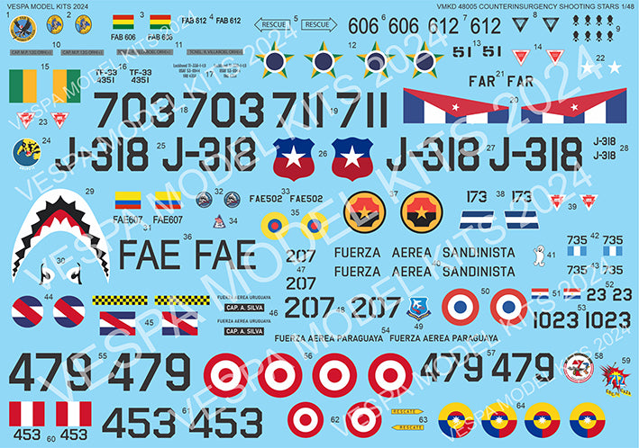 Vespa Models VD48005 1:48 Latin American Counter-Insurgency Shooting Stars (Lockheed AT-33A)