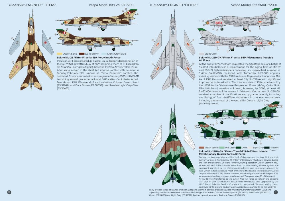 Vespa Models VD72001 1:72 Tumansky-Engined Ã¢â‚¬Å“FittersÃ¢â‚¬Â (Sukhoi Su-22M-3K/ Su-22UM-3K, Fitter F)