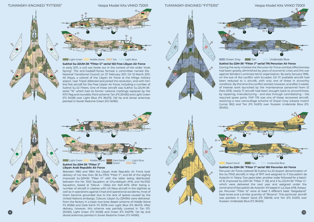 Vespa Models VD72001 1:72 Tumansky-Engined Ã¢â‚¬Å“FittersÃ¢â‚¬Â (Sukhoi Su-22M-3K/ Su-22UM-3K, Fitter F)