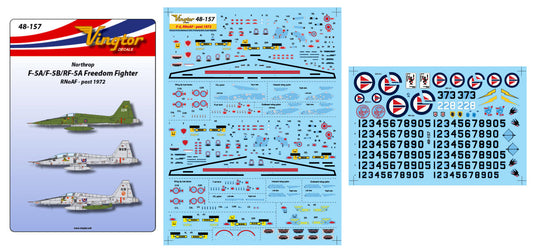 Vingtor Decals 48-157 1:48 Northrop F-5A/F-5B/RF-5A Freedom Fighter, RNoAF - post 1972