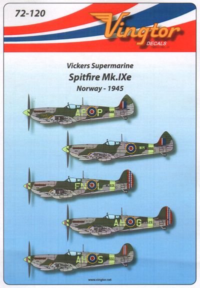 Vingtor Decals 72120 1:72 Supermarine Spitfire Mk.IXe - Norway 1945