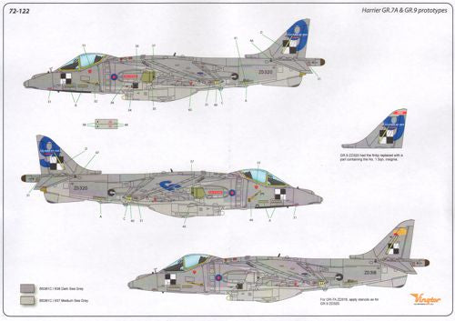 Vingtor Decals 72122 1:72 BAe Harrier - Test & demonstration aircraft #4