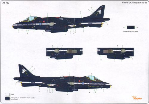 Vingtor Decals 72122 1:72 BAe Harrier - Test & demonstration aircraft #4