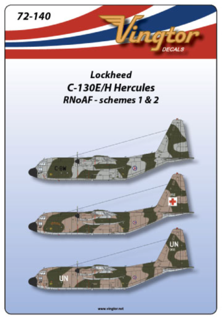 Vingtor Decals 72140 1:72 Lockheed C-130E/H Hercules, RNoAF - Schemes 1 & 2