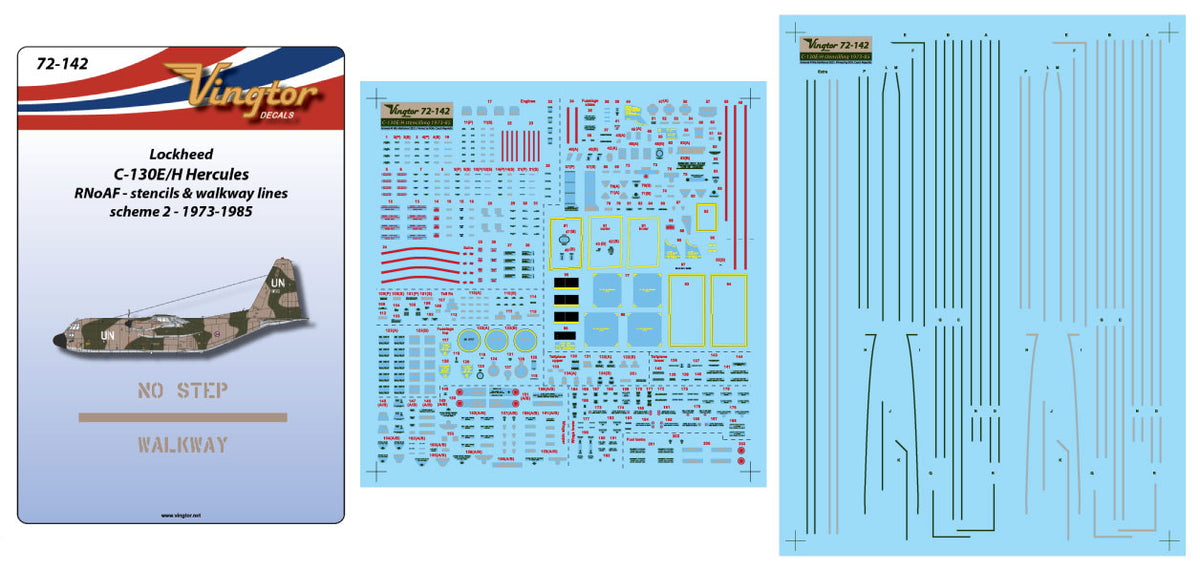 Vingtor Decals 72142 1:72 Lockheed C-130E/H Hercules, RNoAF - Stencils & walkway lines, Scheme 2