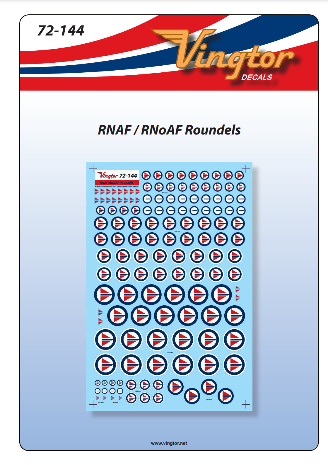 Vingtor Decals 72144 1:72 RNAF/RNoAF Roundels