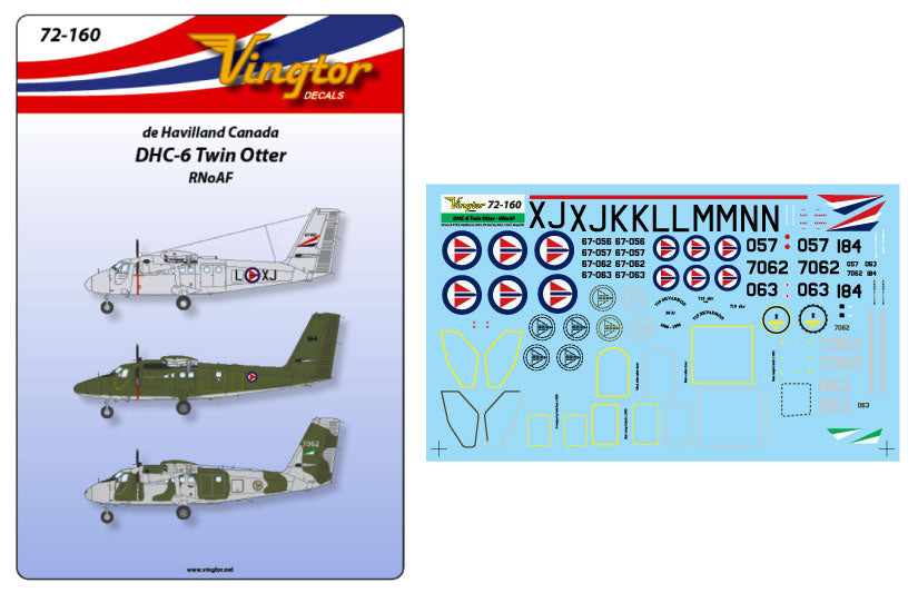 Vingtor Decals 72-160 1:72 de Havilland Canada DHC-6 Twin Otter, RNoAF