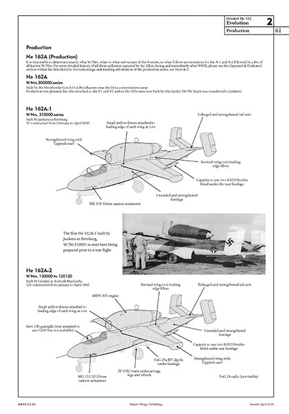 Valiant Wings Publishing AA-13 - The Heinkel Heinkel He-162 - A Detailed Guide