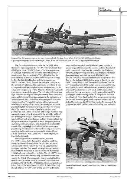 Valiant Wings Publishing AA-17 The Henschel Hs-129 - A Detailed Guide to the Luftwaffe's Panzerjager by Richard A. Franks