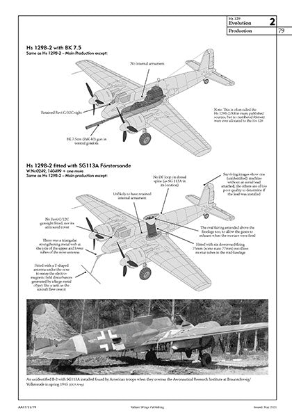 Valiant Wings Publishing AA-17 The Henschel Hs-129 - A Detailed Guide to the Luftwaffe's Panzerjager by Richard A. Franks