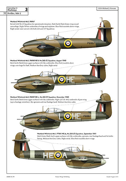 Valiant Wings Publishing AA-04 The Westland Whirlwind Airframe Album No 4 A Detailed Guide to The RAF's Twin-engine Fighter by Richard A. Franks (Second Edition)