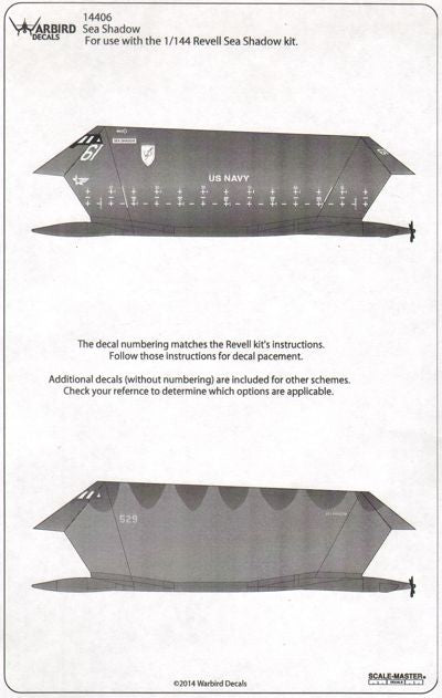 Warbird Decals 14406 1:144 Lockheed Sea Shadow Stealth Boat