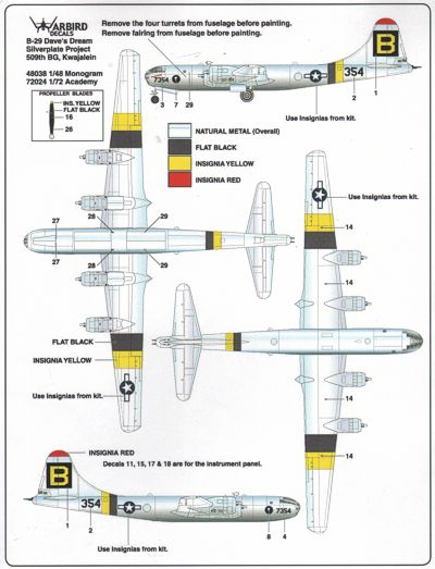 Warbird Decals 48038 1:48 Boeing B-29A Superfortress