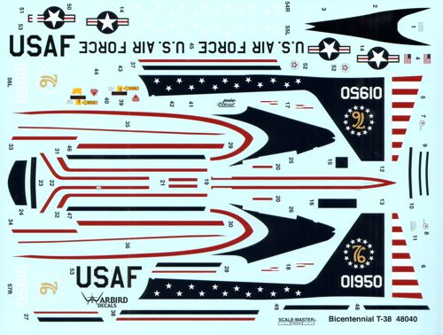 Warbird Decals 48040 1:48 Northrop T-38A Talon - USAF Thunderbirds Display Team