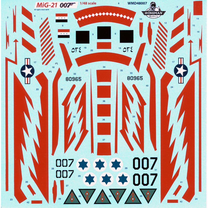 Wingman Models WMD48007 1:48 Mikoyan MiG-21 F-13 007 Defector to Israel - The Aircraft That Defected to Israel
