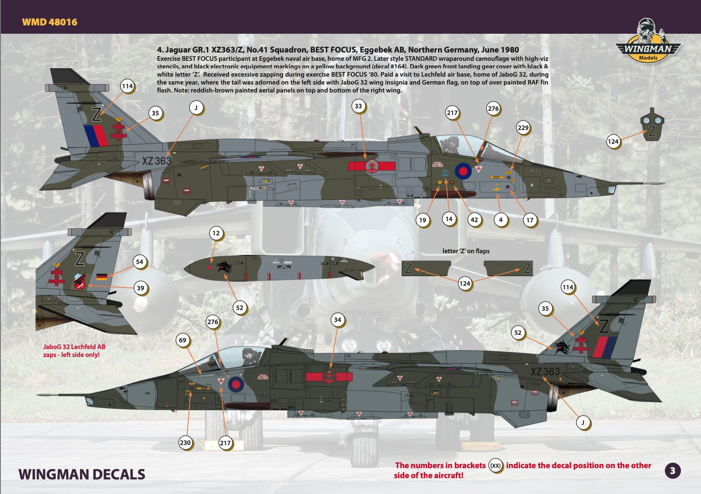 Wingman Models WMD48016 1:48 Sepecat Jaguar GR.1/1A/T.2