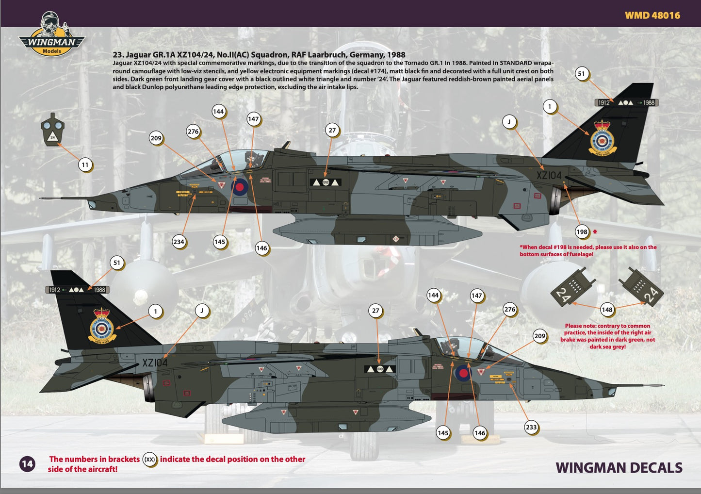 Wingman Models WMD48016 1:48 Sepecat Jaguar GR.1/1A/T.2