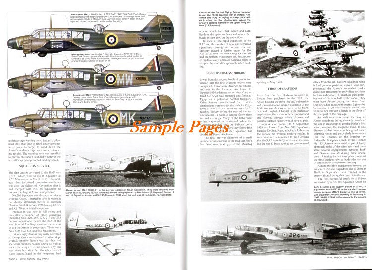 Warpaint Series WPS53  Avro Anson Mk.I-22 (Hall Park Books Limited)[C.19 Mk.I Mk.XII/XIX/XX/XXI. Mk.19/21C-19/T-22 T-19]