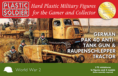 The Plastic Soldier Company WW2G20005 1:72 German PaK 40 Anti-Tank Gun & Raupenschlepper Tractor