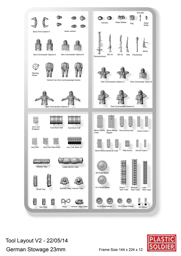 The Plastic Soldier Company WW2V20021 1:72 German Stowage & Tank Commanders