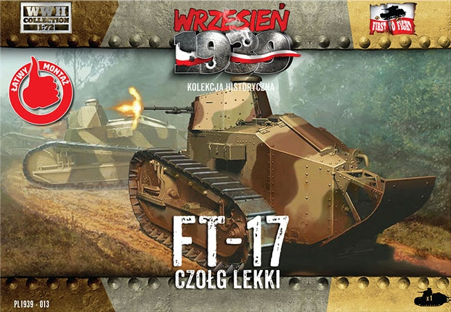 First To Fight Kits 013 1:72 Renault FT-17 light tank with octagonal turret and a machine gun