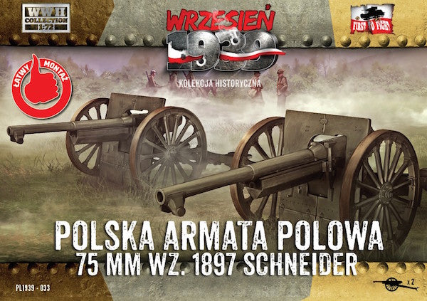 First To Fight Kits 033 1:72 Polish Field Cannon 75mm Schneider (2 in a box)