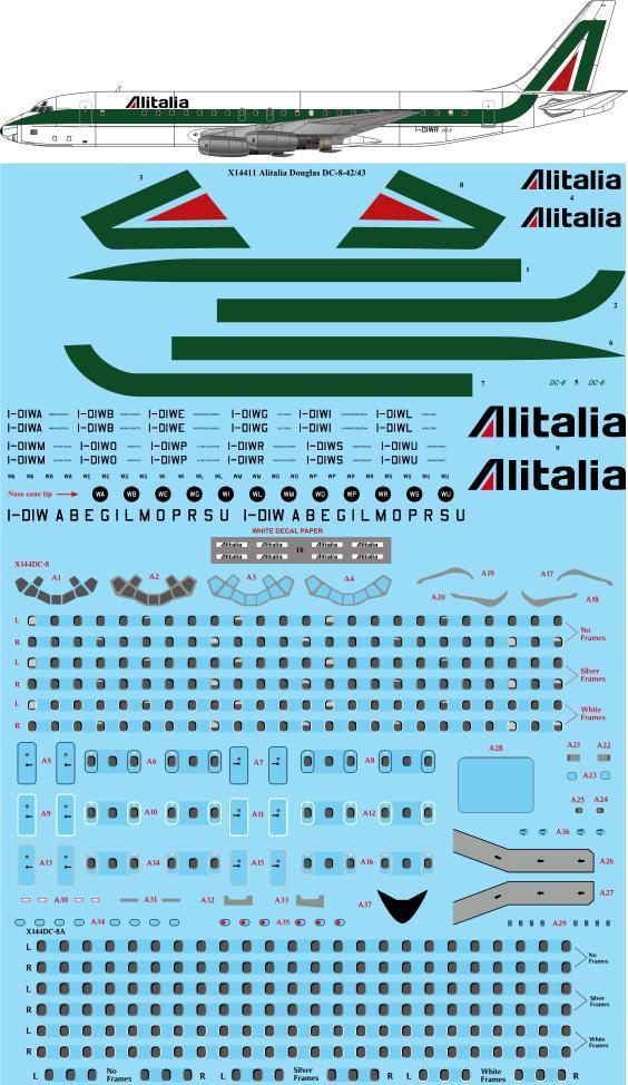 26 Decals X14411 1:144 Alitalia Douglas DC-8-42/43 for X-Scale