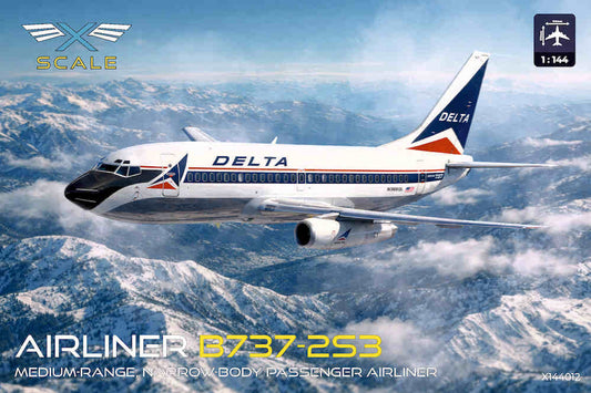 X-Scale X144012 1:144 Boeing 737-2S3 (737-200) Delta Airlines with 3D-Printed engine fan blades