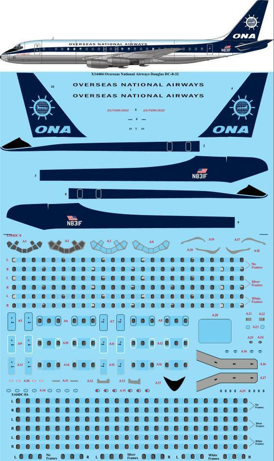 26 Decals X14404 1:144 Overseas National Airways Douglas DC-8-32 for X-Scale