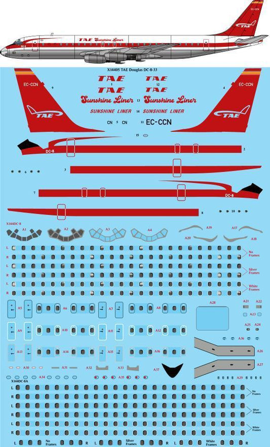 26 Decals X14405 1:144 TAE Douglas DC-8-32 for X-Scale