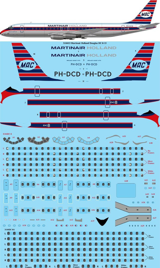 26 Decals X14413 1:144 Martinair Holland (Delivery) Douglas DC-8-33