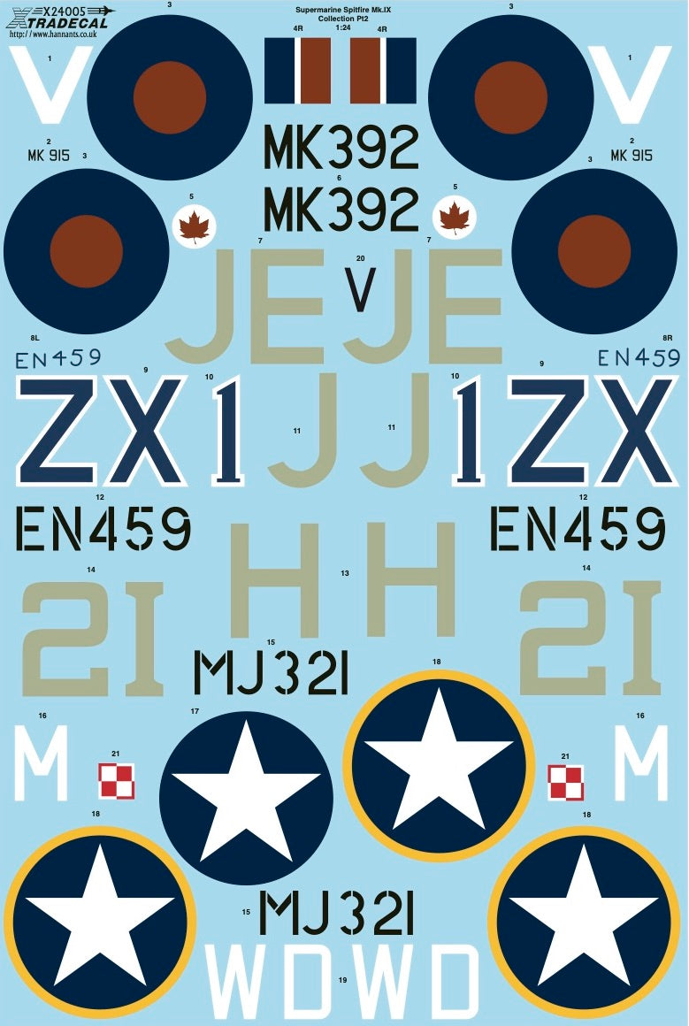 Xtradecal 24005 1:24 Supermarine Spitfire Mk.IX Collection Part 2