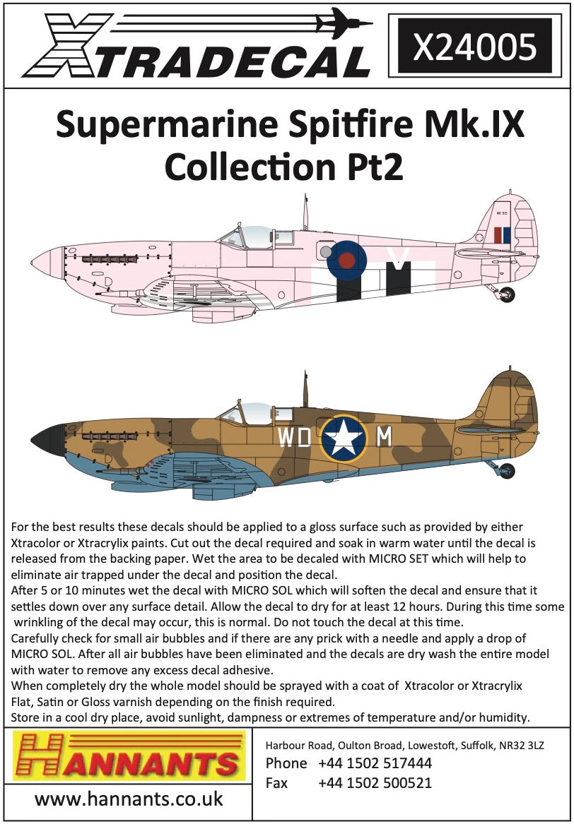 Xtradecal 24005 1:24 Supermarine Spitfire Mk.IX Collection Part 2