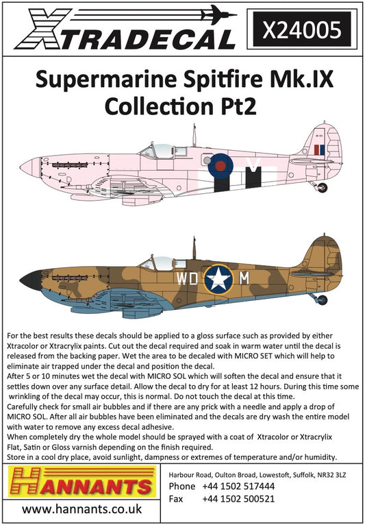 Xtradecal 24005 1:24 Supermarine Spitfire Mk.IX Collection Part 2